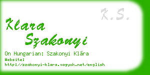 klara szakonyi business card
